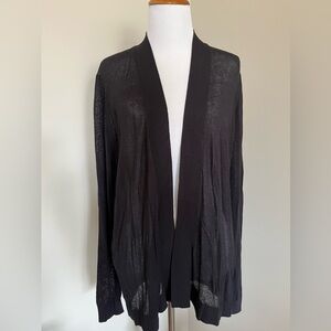 NWT ANN TAYLOR Black Open Front Cardigan Size Large